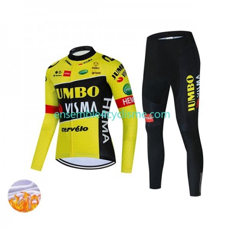 Tenue Maillot M/L + Collant Hiver Thermal Fleece 2022 Team Jumbo-Visma Femme N001